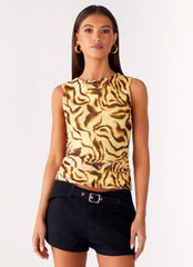 On read Tank Top - Yellow Zebra