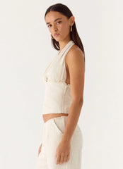 Josephina Halter Top - Oat