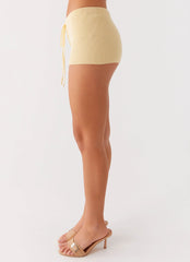 Muted Muse Knit Mini Short - Yellow
