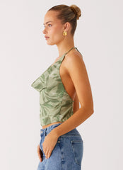 Elspeth Cowl Top - Jade Fern