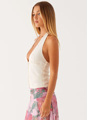 Devoted Halterneck Top - Ivory