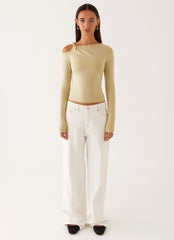 Calica Long Sleeve Top - Pastel Green
