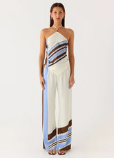 Julissa Halter Top - Purple Stripe