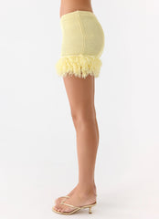 Elyssa Knit Mini Skirt - Lemon