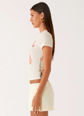 Late Night Mesh Baby Tee - Siena Floral