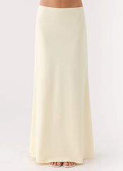 Like A Flower Maxi Skirt - Lemon Yellow