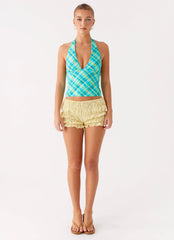 Jetsetter Halter Top - Green Check