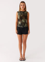 Lux Tank Top - Cyber Floral