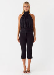Willow Chiffon Top - Black Spot
