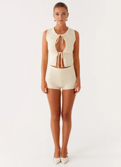 Ownley Sequin Knit Shorts - Ivory