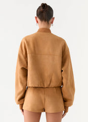 Thats Chill Bomber Jacket - Brown