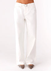 Texas Low Rise Denim Jeans - White