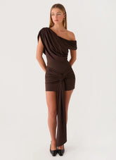 Venissa Mini Dress - Chocolate