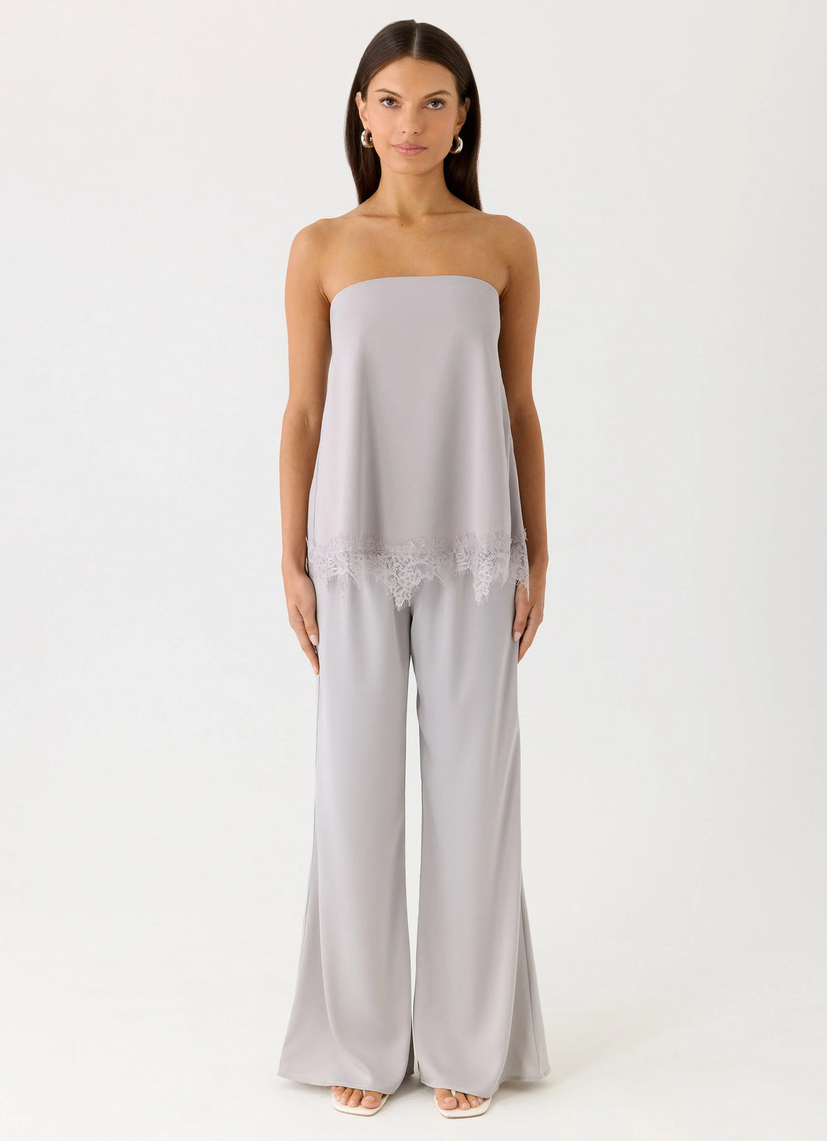 Sorena Low Rise Flared Pants - Misty Blue