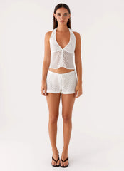 Imaan Halter Top - White
