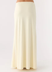 Like A Flower Maxi Skirt - Lemon Yellow
