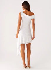 Rylee One Shoulder Midi Dress - White