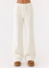 Harrison Low Rise Knit Pants - Ivory