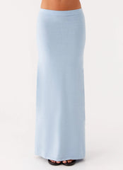 Anastasia Knit Maxi Skirt - Blue
