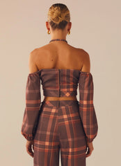 Lose My Cool Crop Top - Chestnut