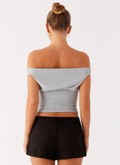 Reva Off Shoulder Top - Grey