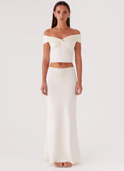 Trixie Twist Off Shoulder Top - Ivory
