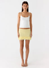 Elyssa Knit Mini Skirt - Lemon