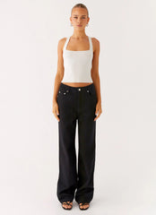 Back Again Straight Leg Denim Jeans - Black