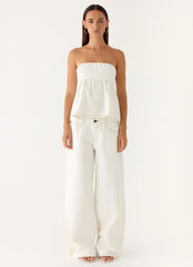 Nathan Denim Top - White
