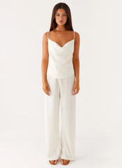 Kaia Cowl Neck Top - Butter