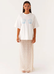 Born To Have Fun Oversized Graphic Tee - Blue Shell
