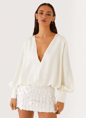 Baxter Balloon Sleeve Blouse - Off White