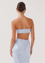 Kyleigh Textured Sequin Bandeau Top - Lavender Mist