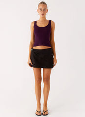 No Signal Knit Top - Plum
