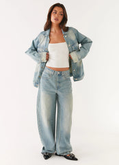 Maxwell Baggy Denim Jeans - Washed Blue