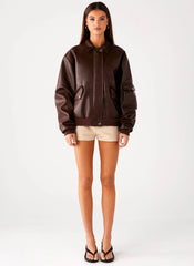 Indara Bomber Jacket - Chocolate