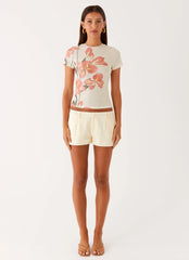 Late Night Mesh Baby Tee - Siena Floral